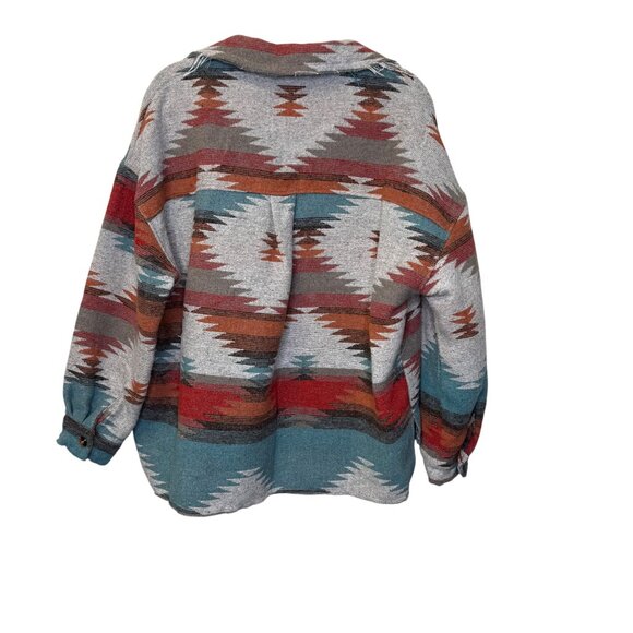 Southwestern Style Button-Up Jacket Shacket Oversized Women’s size Large - Picture 2 of 10
